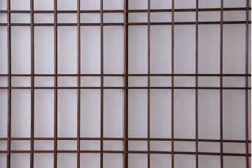 和製アンティーク　凝った格子のデザインが素敵なガラス戸(格子戸)4枚セット