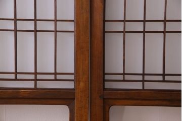 和製アンティーク　凝った格子のデザインが素敵なガラス戸(格子戸)4枚セット