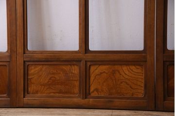 和製アンティーク　凝った格子のデザインが素敵なガラス戸(格子戸)4枚セット