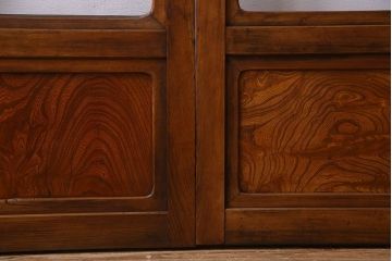 和製アンティーク　凝った格子のデザインが素敵なガラス戸(格子戸)4枚セット