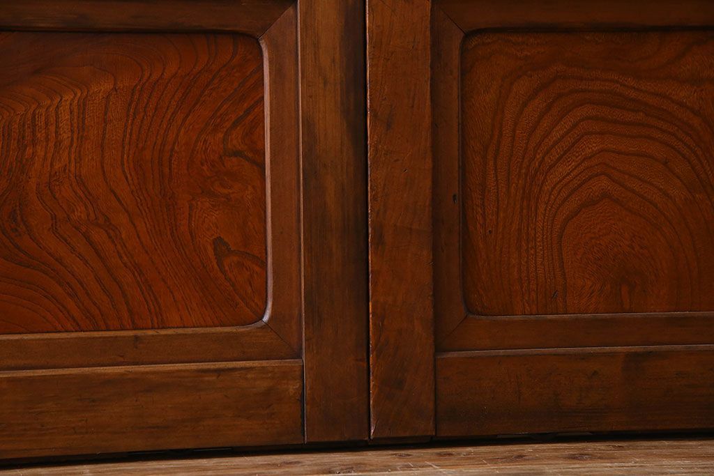 和製アンティーク　凝った格子のデザインが素敵なガラス戸(格子戸)4枚セット