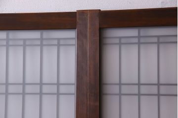 和製アンティーク　凝った格子のデザインが素敵なガラス戸(格子戸)4枚セット