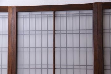 和製アンティーク　凝った格子のデザインが素敵なガラス戸(格子戸)4枚セット