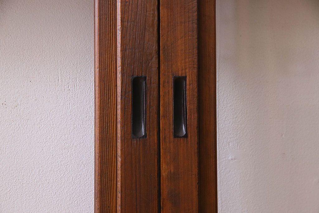 和製アンティーク　凝った格子のデザインが素敵なガラス戸(格子戸)4枚セット