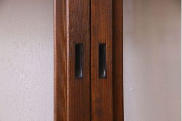 和製アンティーク　凝った格子のデザインが素敵なガラス戸(格子戸)4枚セット