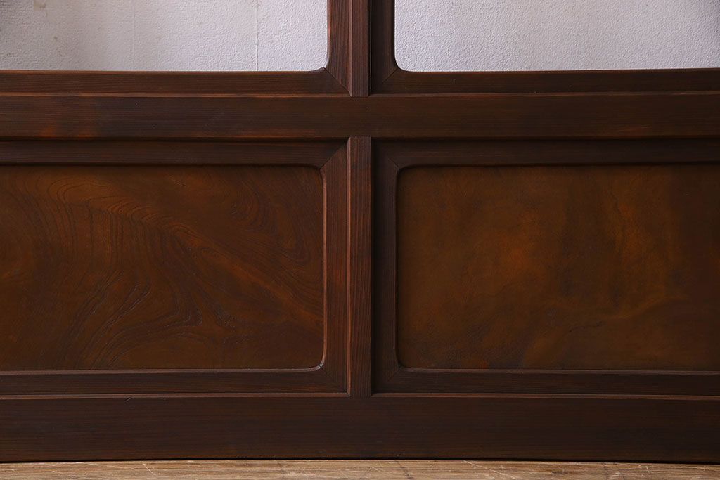 和製アンティーク　凝った格子のデザインが素敵なガラス戸(格子戸)4枚セット