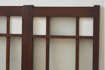 和製アンティーク　大正ロマン香る　色ガラス入りのガラス戸4枚セット(引き戸、窓)