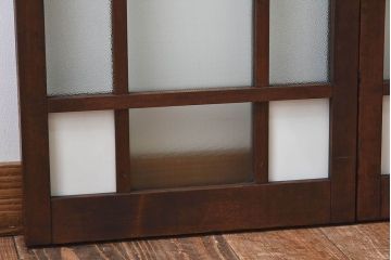 和製アンティーク　大正ロマン香る　色ガラス入りのガラス戸4枚セット(引き戸、窓)