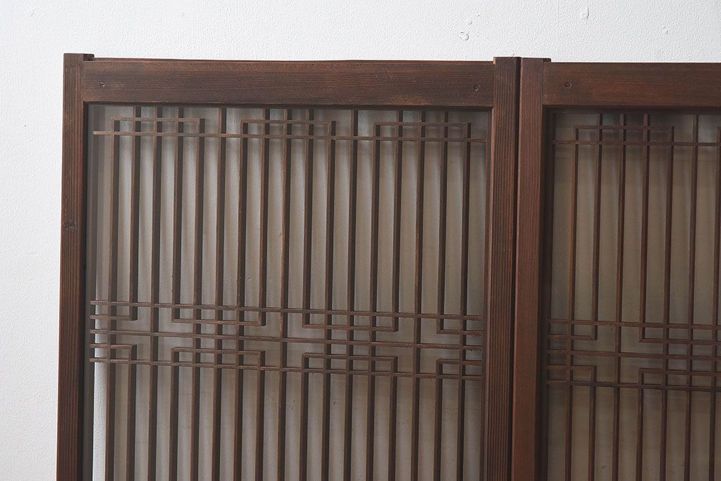 昭和期　組子のデザインが目を引く書院ガラス戸(引き戸、窓)