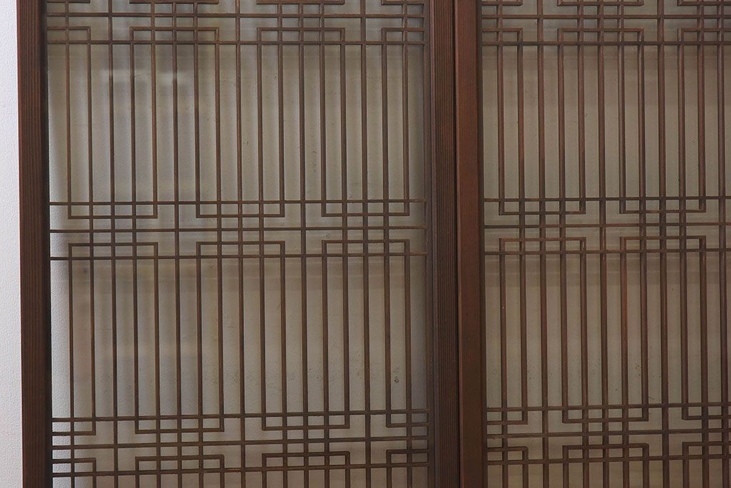 昭和期　組子のデザインが目を引く書院ガラス戸(引き戸、窓)