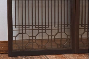 昭和期　組子のデザインが目を引く書院ガラス戸(引き戸、窓)