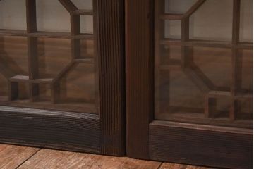 昭和期　組子のデザインが目を引く書院ガラス戸(引き戸、窓)