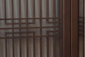 昭和期　組子のデザインが目を引く書院ガラス戸(引き戸、窓)