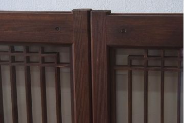 昭和期　組子のデザインが目を引く書院ガラス戸(引き戸、窓)