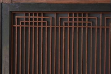 【T様ご成約分】昭和期 細かな組子が美しい書院ガラス戸4枚セット(欄間、引き戸、窓)