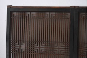 【T様ご成約分】昭和期 細かな組子が美しい書院ガラス戸4枚セット(欄間、引き戸、窓)