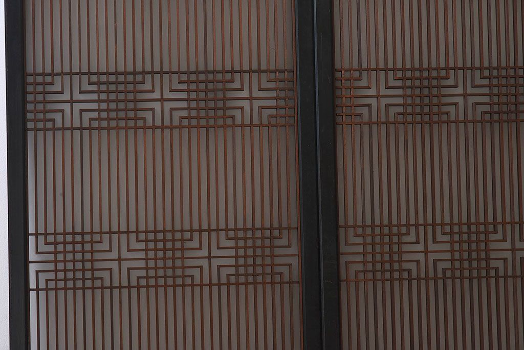 【T様ご成約分】昭和期 細かな組子が美しい書院ガラス戸4枚セット(欄間、引き戸、窓)