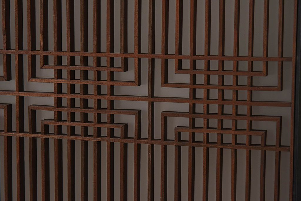 【T様ご成約分】昭和期 細かな組子が美しい書院ガラス戸4枚セット(欄間、引き戸、窓)