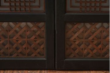 【T様ご成約分】昭和期 細かな組子が美しい書院ガラス戸4枚セット(欄間、引き戸、窓)