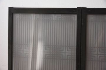 【T様ご成約分】昭和期 細かな組子が美しい書院ガラス戸4枚セット(欄間、引き戸、窓)