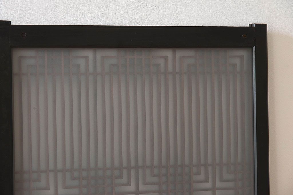 【T様ご成約分】昭和期 細かな組子が美しい書院ガラス戸4枚セット(欄間、引き戸、窓)