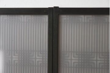 【T様ご成約分】昭和期 細かな組子が美しい書院ガラス戸4枚セット(欄間、引き戸、窓)