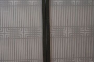 【T様ご成約分】昭和期 細かな組子が美しい書院ガラス戸4枚セット(欄間、引き戸、窓)