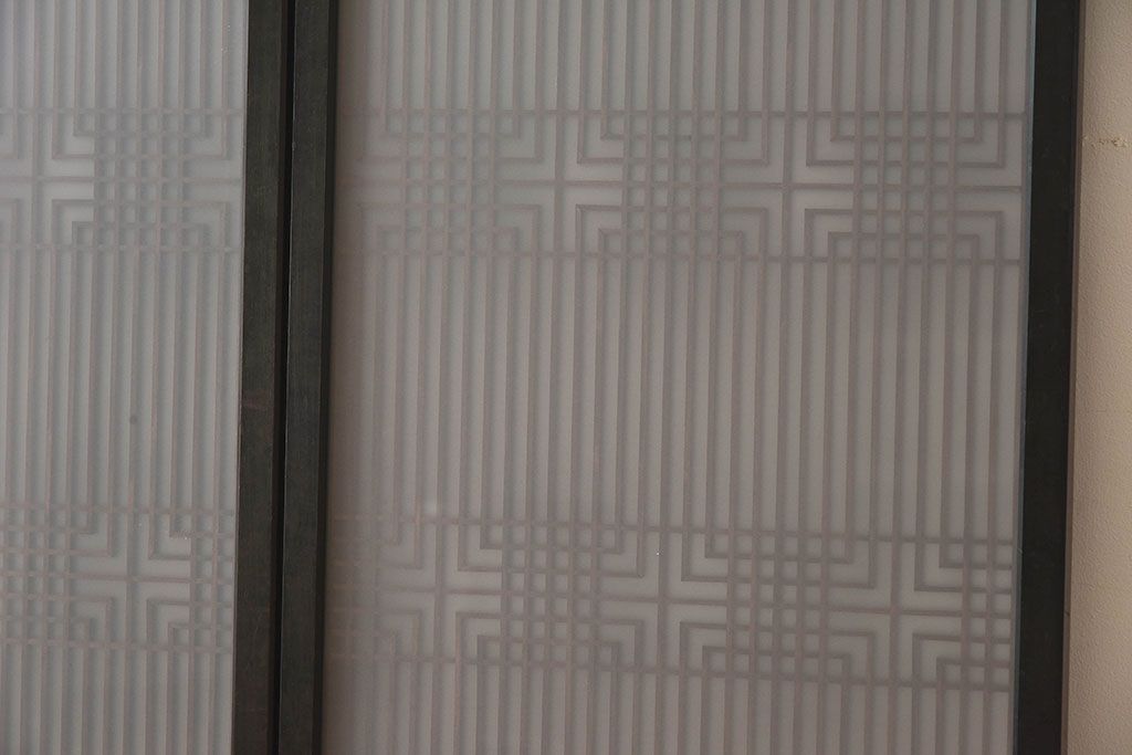 【T様ご成約分】昭和期 細かな組子が美しい書院ガラス戸4枚セット(欄間、引き戸、窓)