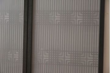 【T様ご成約分】昭和期 細かな組子が美しい書院ガラス戸4枚セット(欄間、引き戸、窓)