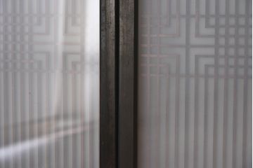 【T様ご成約分】昭和期 細かな組子が美しい書院ガラス戸4枚セット(欄間、引き戸、窓)