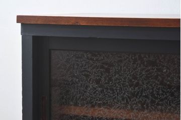 ペイント家具　和モダンなアンティークサイドキャビネット(収納棚、食器棚、戸棚)