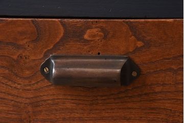 ペイント家具　和モダンなアンティークサイドキャビネット(収納棚、食器棚、戸棚)