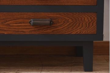 ペイント家具　和モダンなアンティークサイドキャビネット(収納棚、食器棚、戸棚)