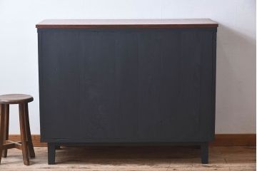 ペイント家具　和モダンなアンティークサイドキャビネット(収納棚、食器棚、戸棚)