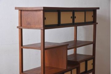 アンティーク家具　和製アンティーク　欅材製!和の空間を引きたてる大型の飾り棚(陳列棚)