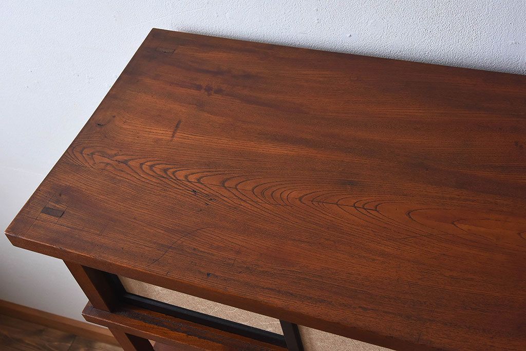 アンティーク家具　和製アンティーク　欅材製!和の空間を引きたてる大型の飾り棚(陳列棚)