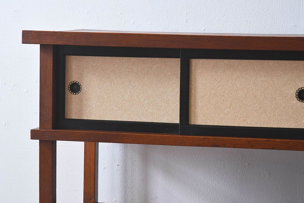 アンティーク家具　和製アンティーク　欅材製!和の空間を引きたてる大型の飾り棚(陳列棚)