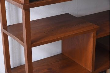 アンティーク家具　和製アンティーク　欅材製!和の空間を引きたてる大型の飾り棚(陳列棚)