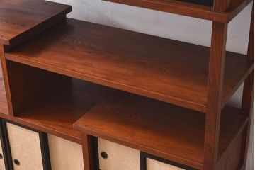 アンティーク家具　和製アンティーク　欅材製!和の空間を引きたてる大型の飾り棚(陳列棚)