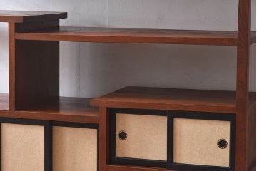 アンティーク家具　和製アンティーク　欅材製!和の空間を引きたてる大型の飾り棚(陳列棚)