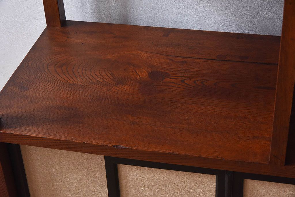 アンティーク家具　和製アンティーク　欅材製!和の空間を引きたてる大型の飾り棚(陳列棚)