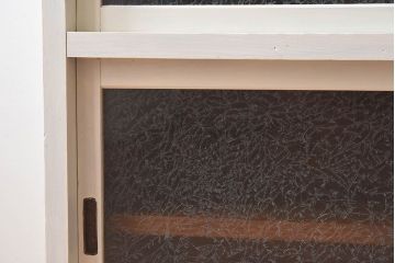 【K様ご決済用・ご成約済み】ペイント家具　アイボリーカラーが可愛らしいアンティークサイドボード(収納棚、戸棚)