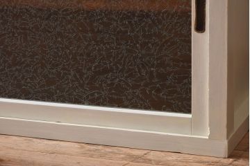 【K様ご決済用・ご成約済み】ペイント家具　アイボリーカラーが可愛らしいアンティークサイドボード(収納棚、戸棚)