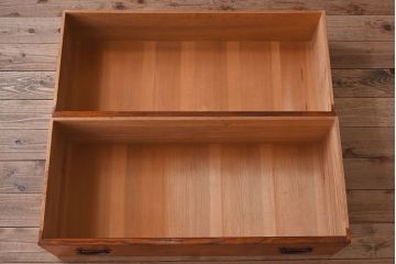 アンティーク家具　和製アンティーク　江戸〜明治期!観音開き　春慶塗の重ね箪笥(衣装箪笥・引き出し)