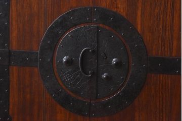 アンティーク家具　和製アンティーク　江戸〜明治期!観音開き　春慶塗の重ね箪笥(衣装箪笥・引き出し)