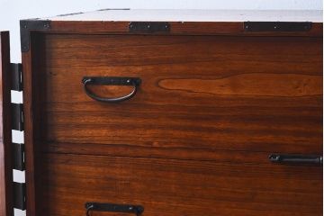 アンティーク家具　和製アンティーク　江戸〜明治期!観音開き　春慶塗の重ね箪笥(衣装箪笥・引き出し)