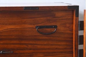 アンティーク家具　和製アンティーク　江戸〜明治期!観音開き　春慶塗の重ね箪笥(衣装箪笥・引き出し)