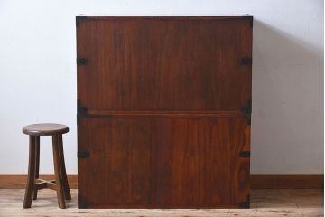 アンティーク家具　和製アンティーク　江戸〜明治期!観音開き　春慶塗の重ね箪笥(衣装箪笥・引き出し)