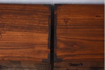 アンティーク家具　和製アンティーク　江戸〜明治期!観音開き　春慶塗の重ね箪笥(衣装箪笥・引き出し)