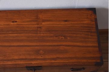 アンティーク家具　和製アンティーク　江戸〜明治期!観音開き　春慶塗の重ね箪笥(衣装箪笥・引き出し)